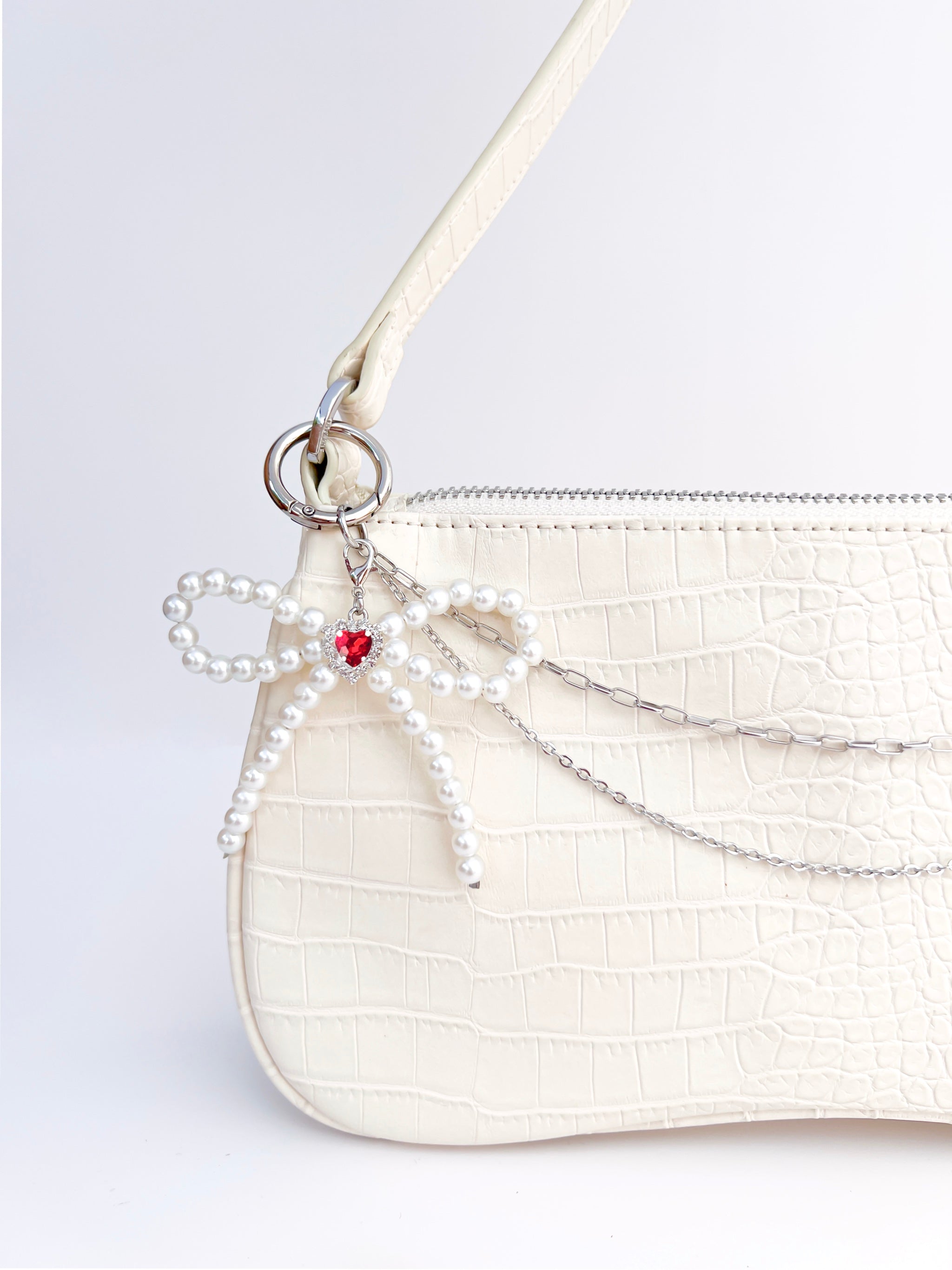 Small Pearl Bow Charm