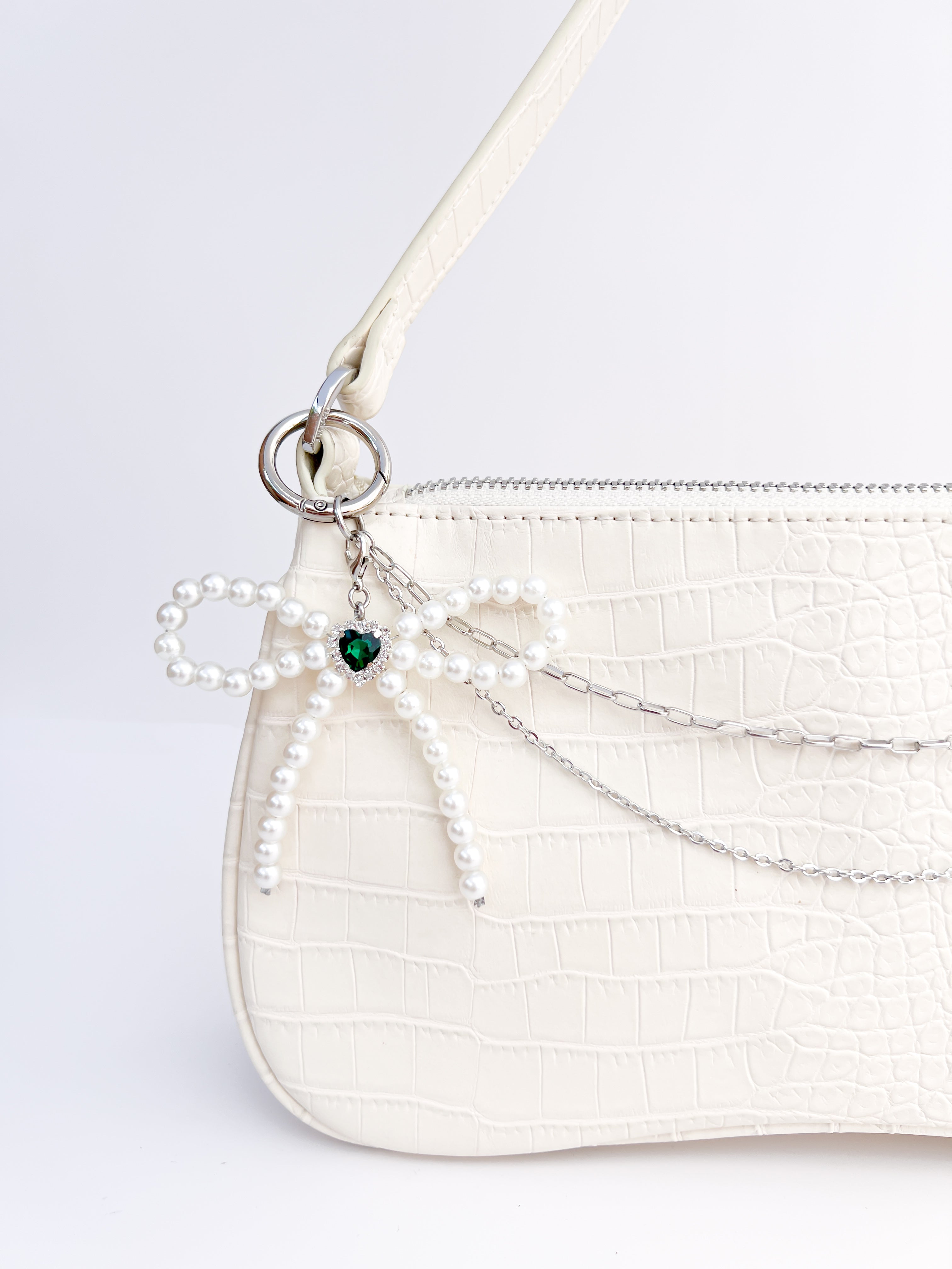 Small Pearl Bow Charm