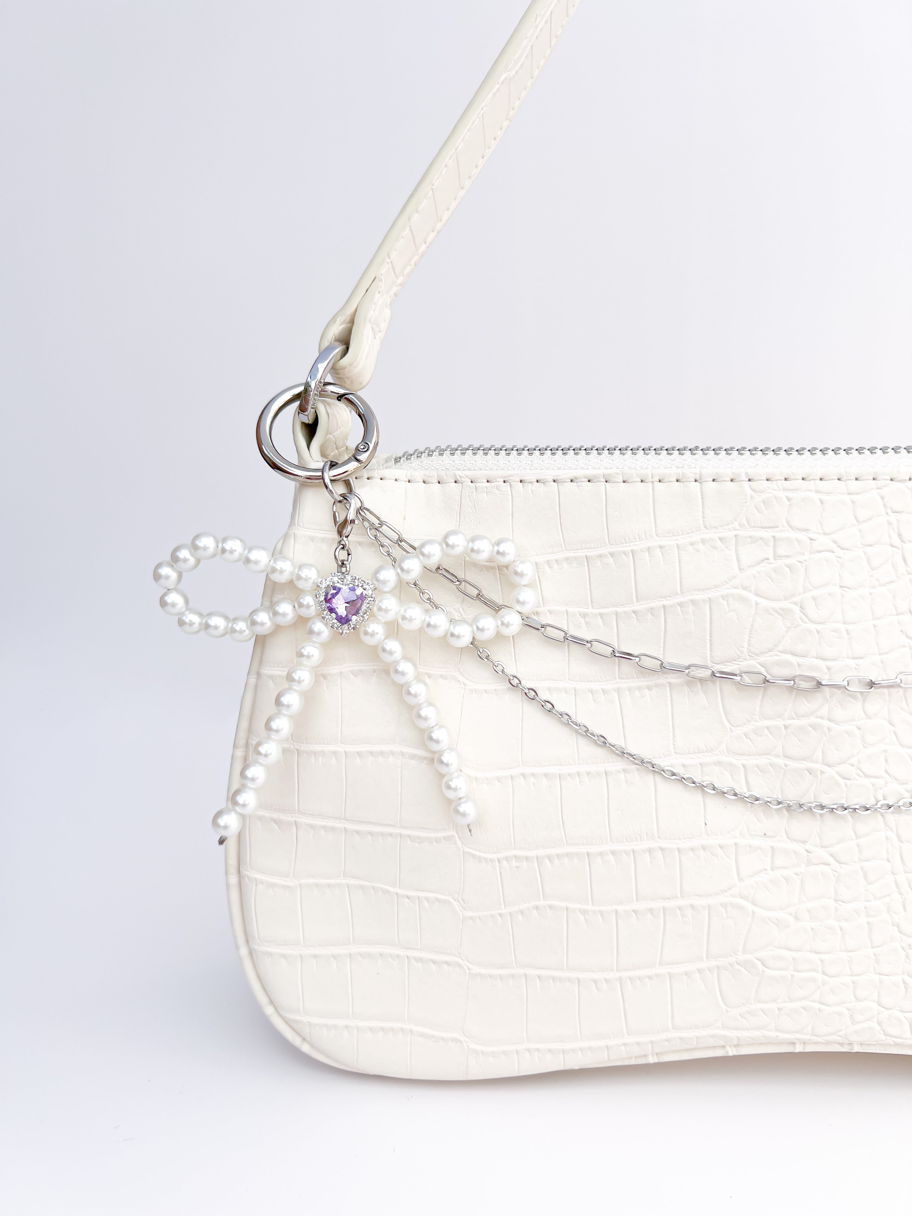 Small Pearl Bow Charm