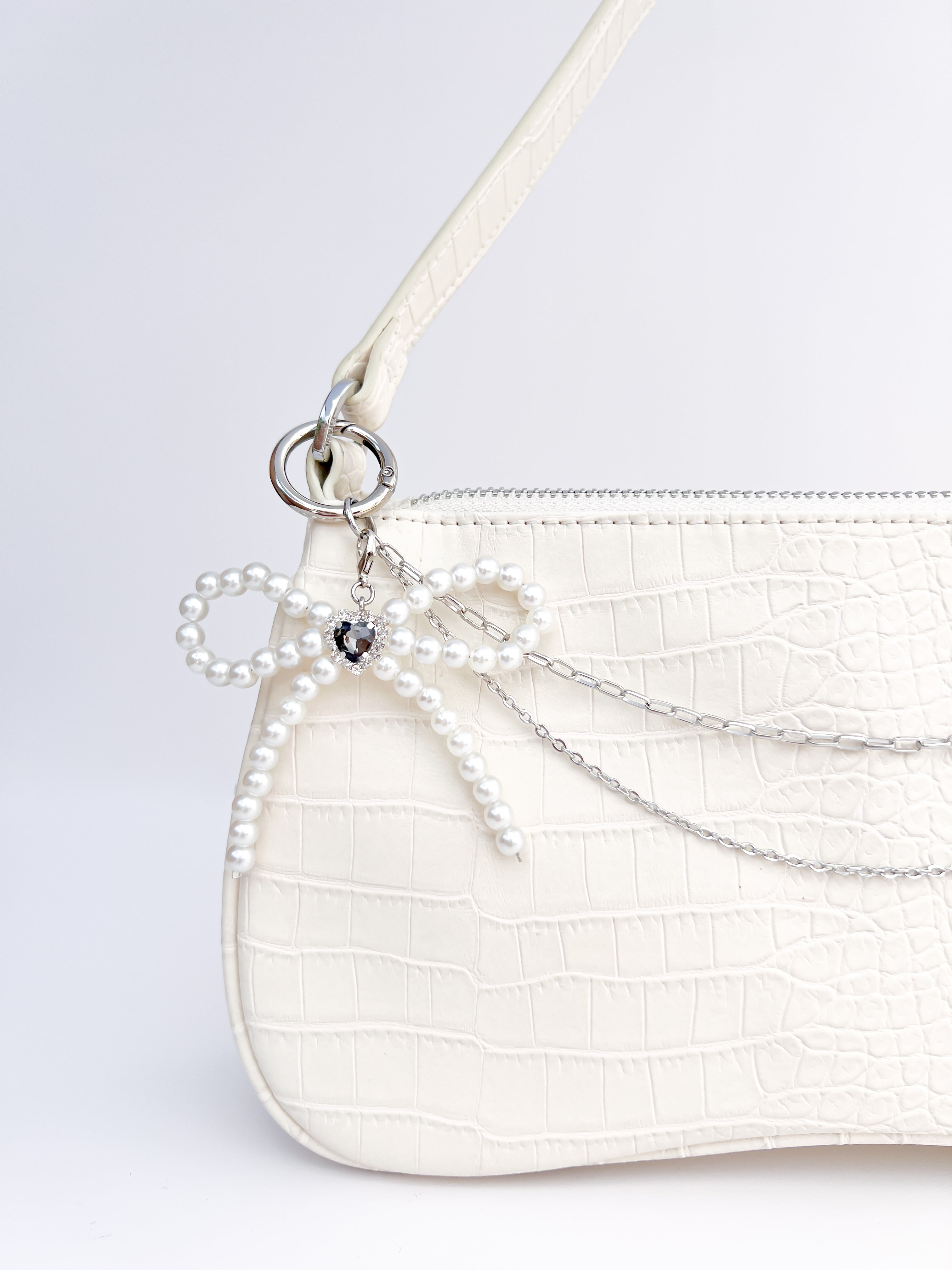 Small Pearl Bow Charm