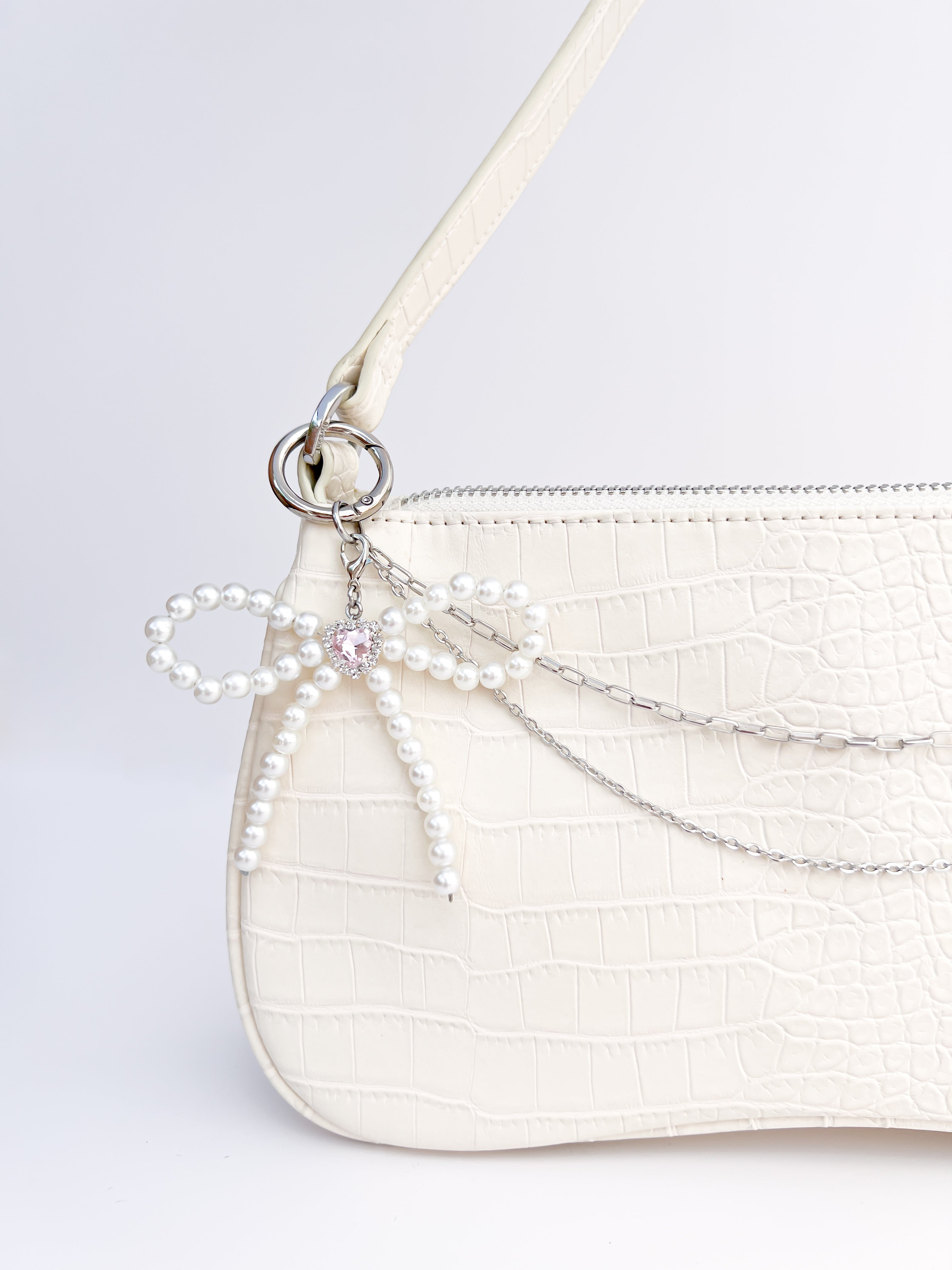 Small Pearl Bow Charm