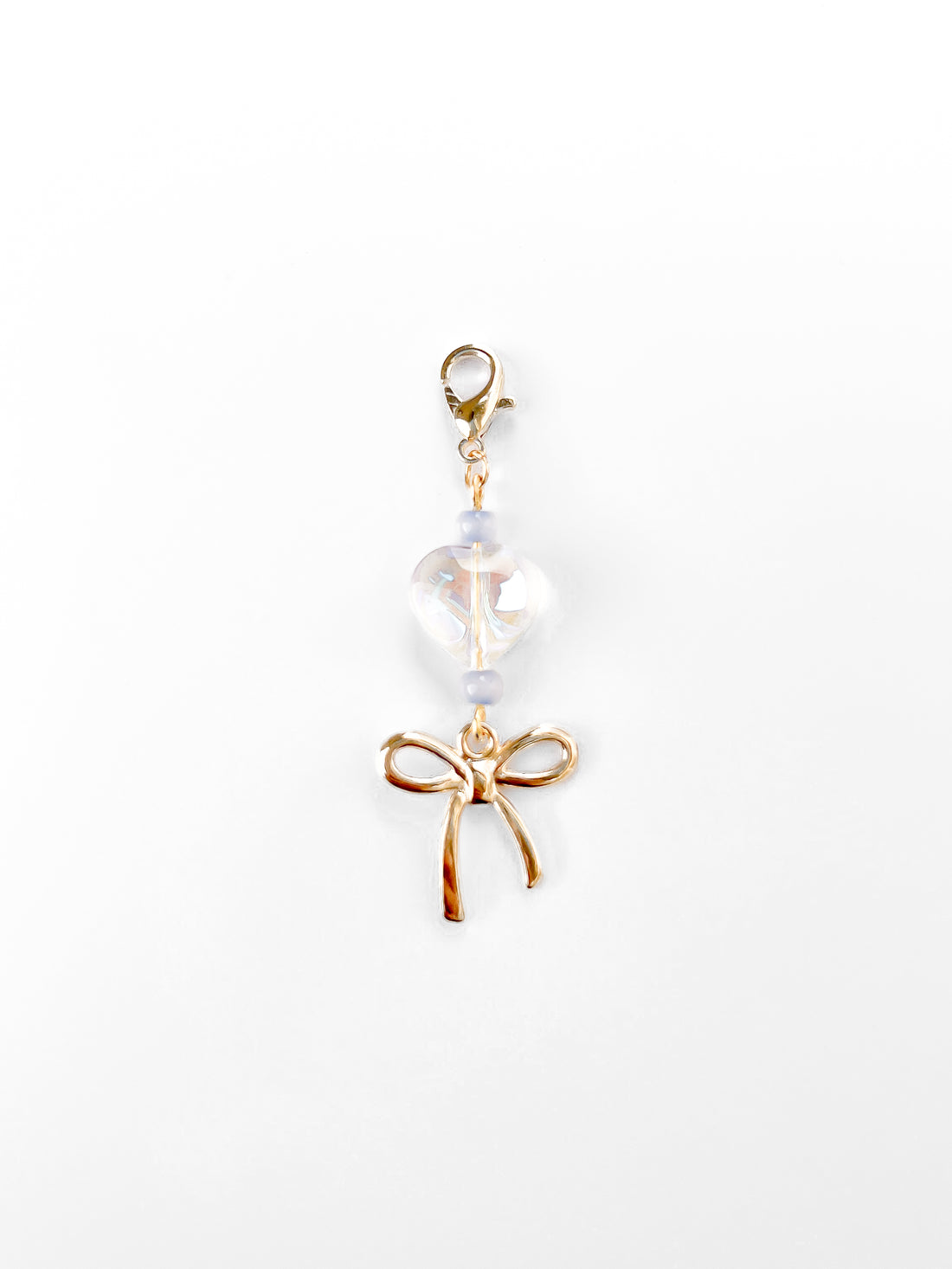 Gold Glass Heart Mini Charm