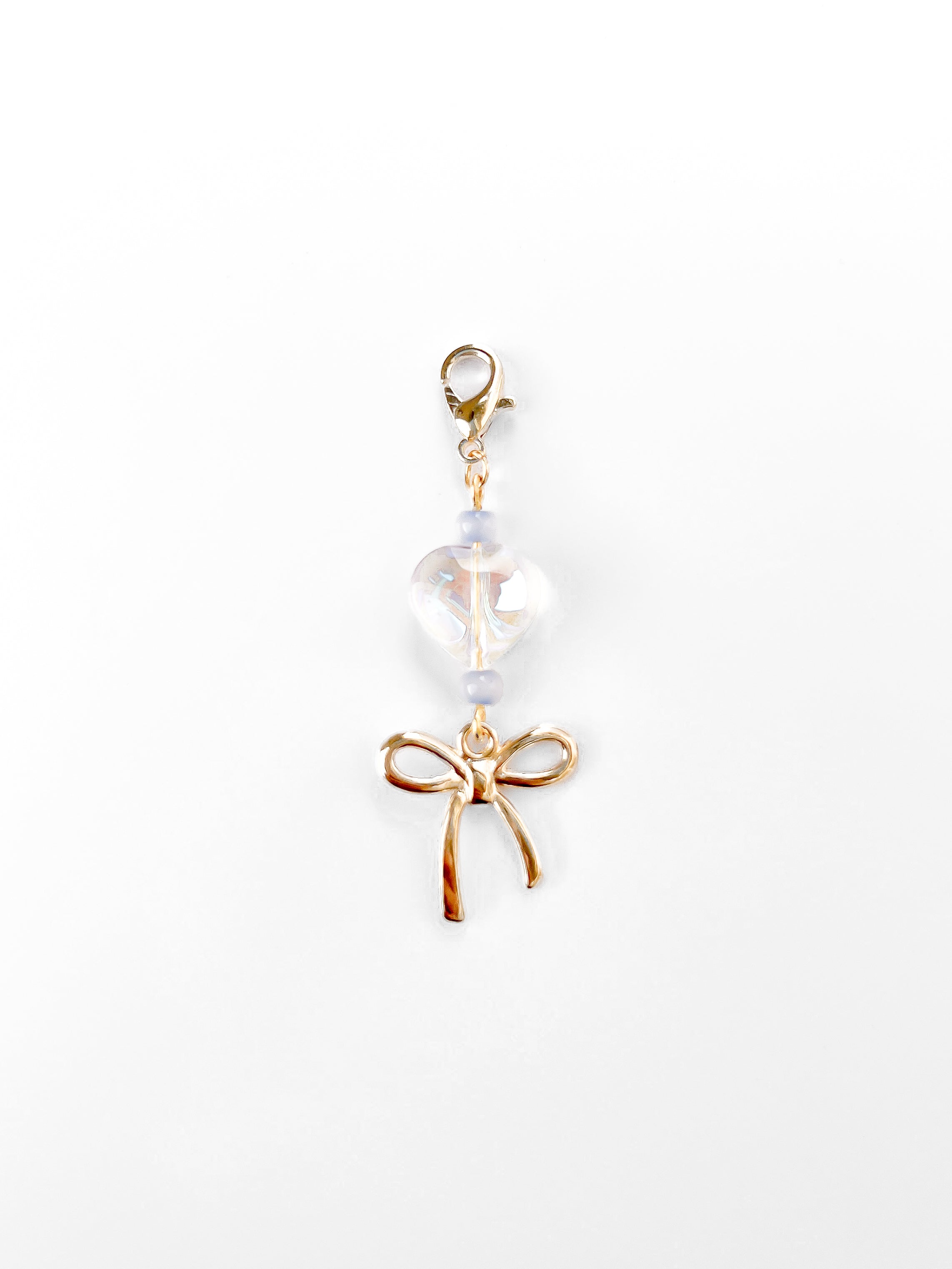 Gold Glass Heart Mini Charm