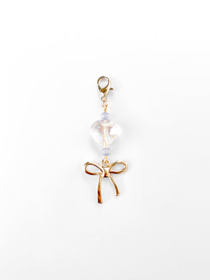 Gold Glass Heart Mini Charm