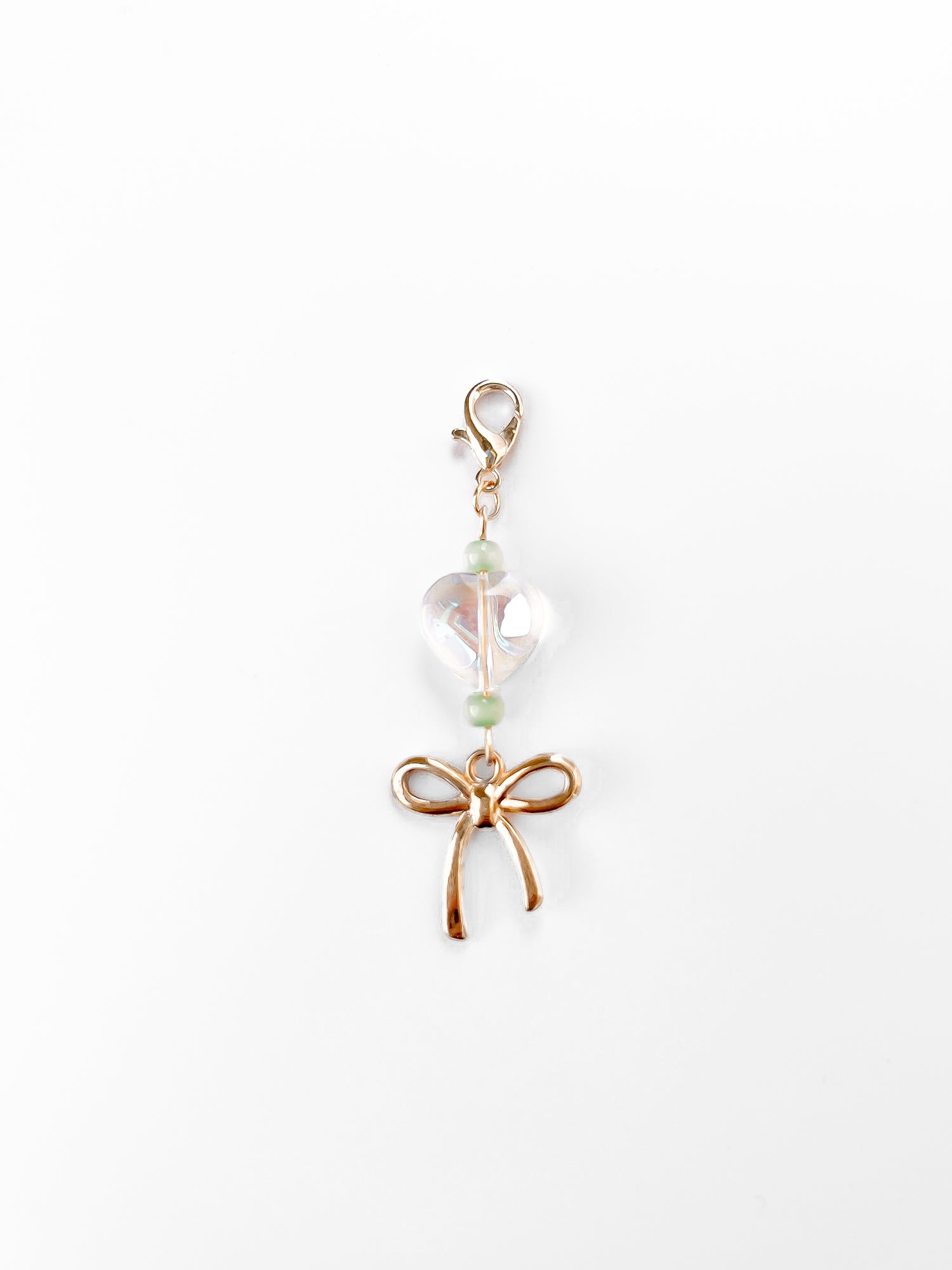 Gold Glass Heart Mini Charm