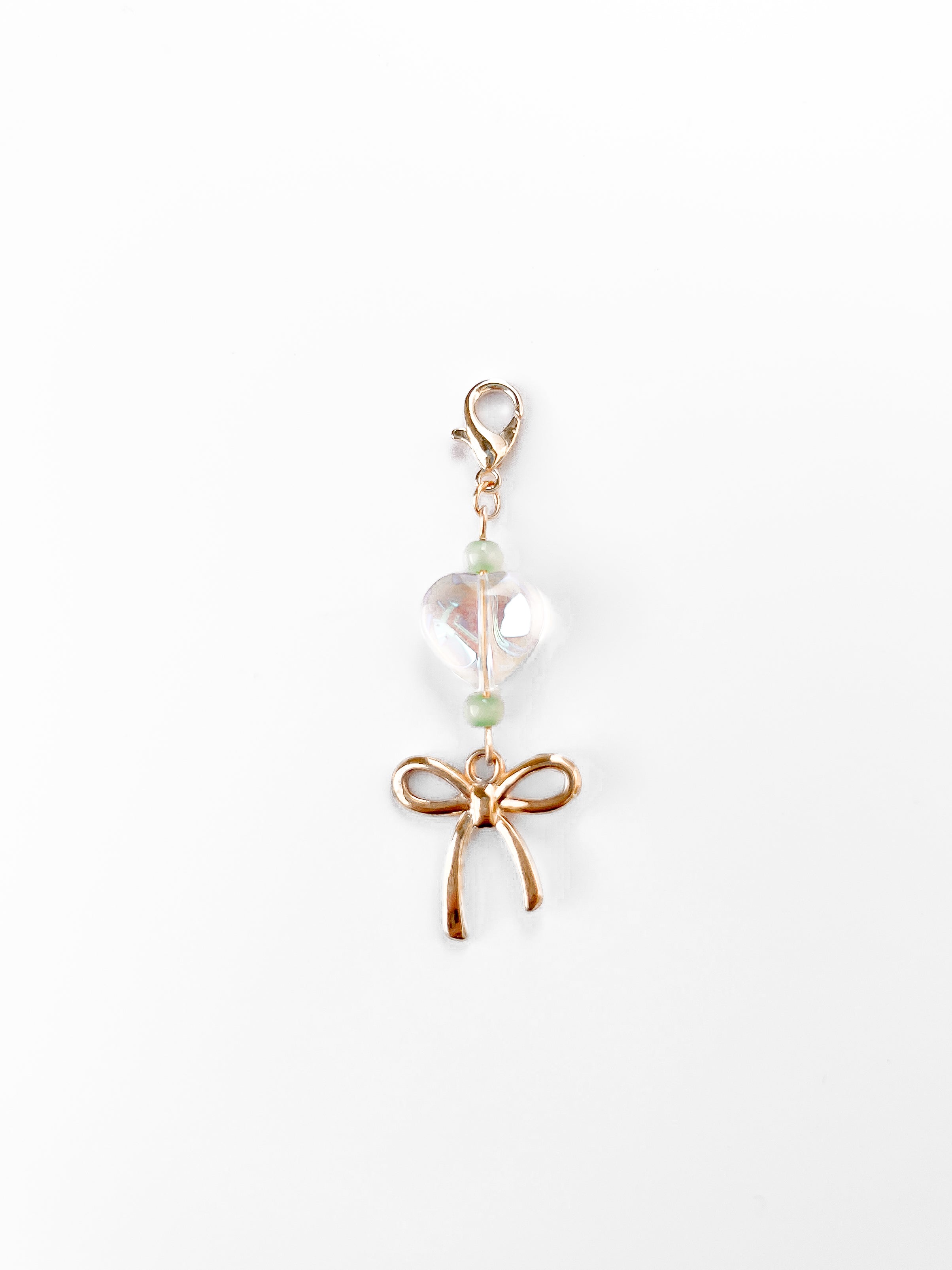 Gold Glass Heart Mini Charm