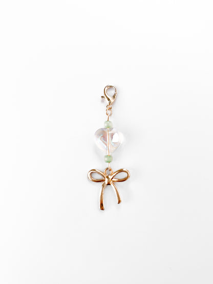 Gold Glass Heart Mini Charm