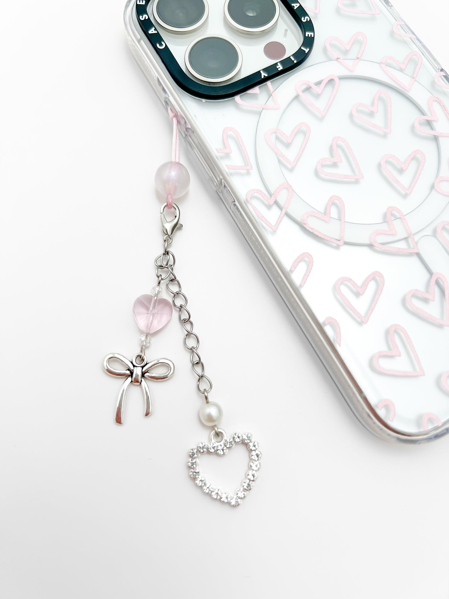 Glass Heart Coquette Mini Charm