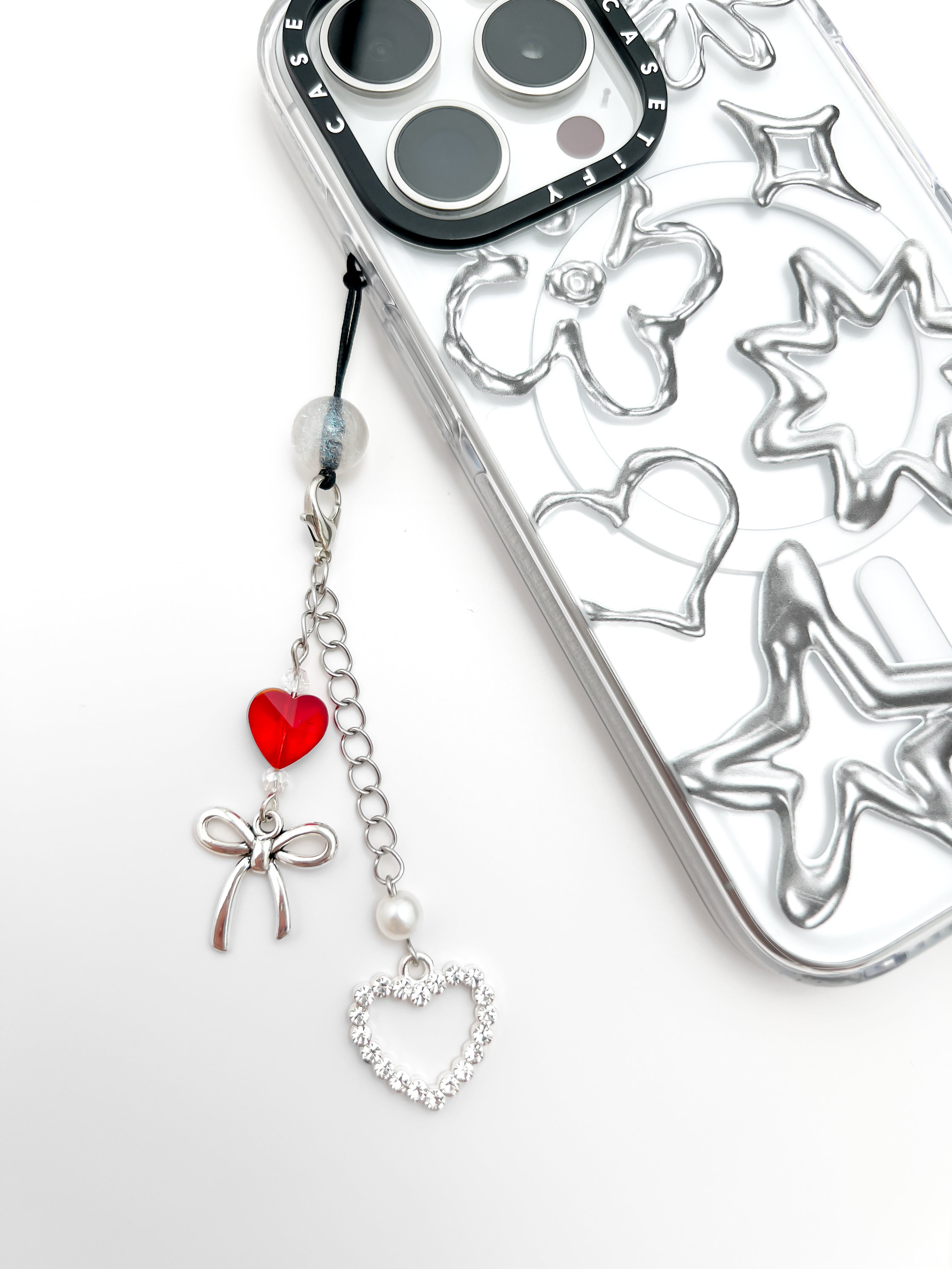 Glass Heart Coquette Mini Charm