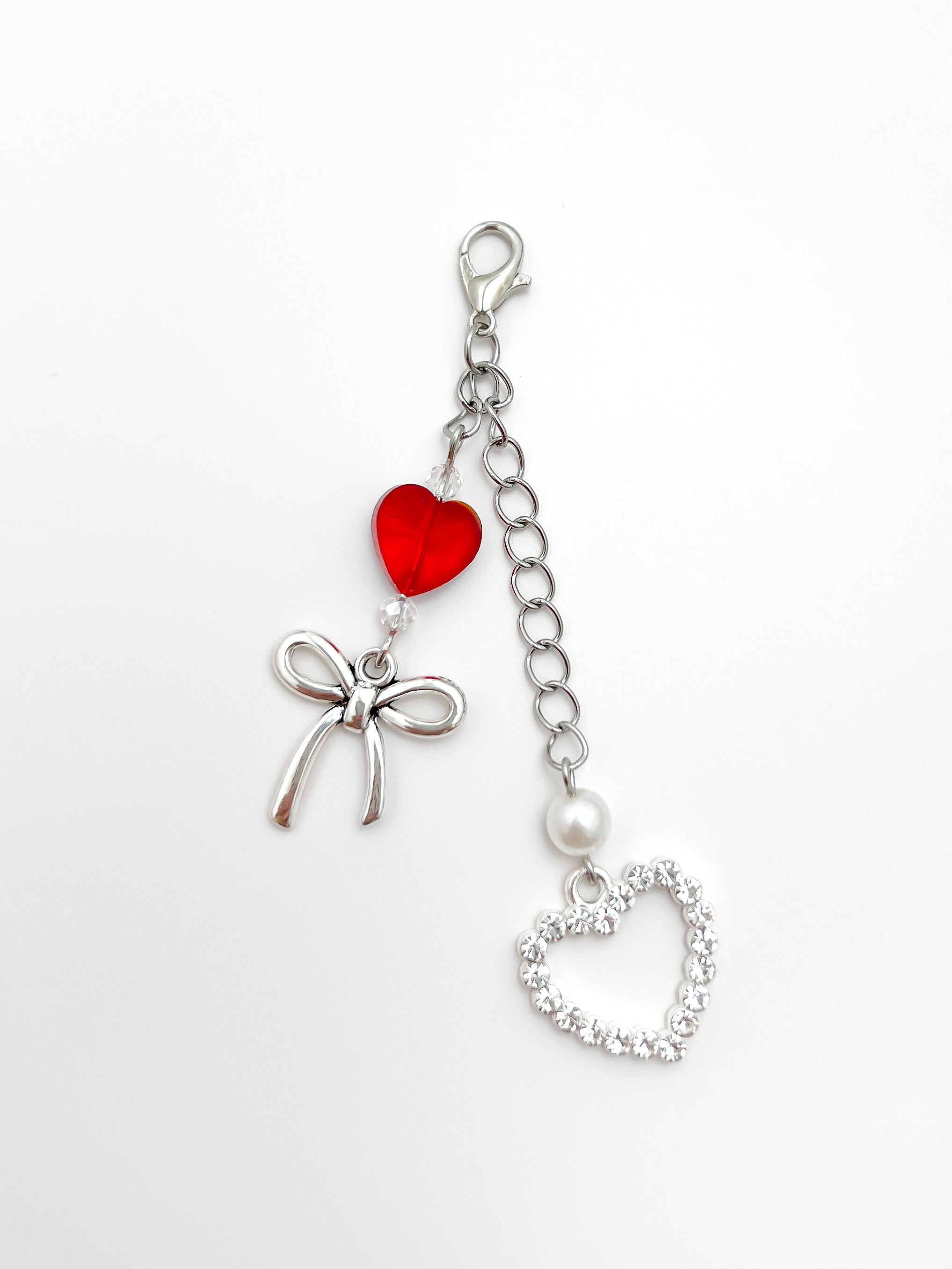 Glass Heart Coquette Mini Charm