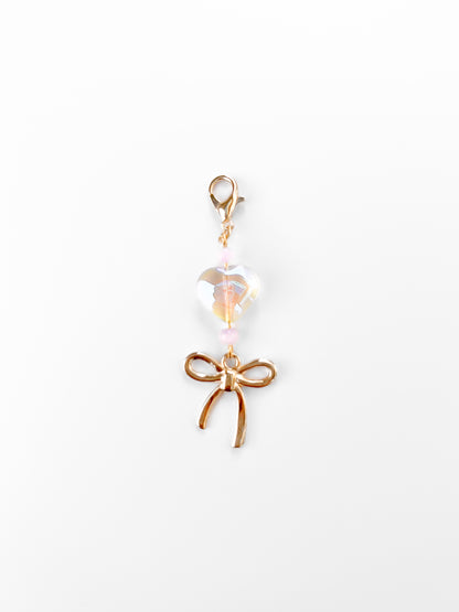 Gold Glass Heart Mini Charm