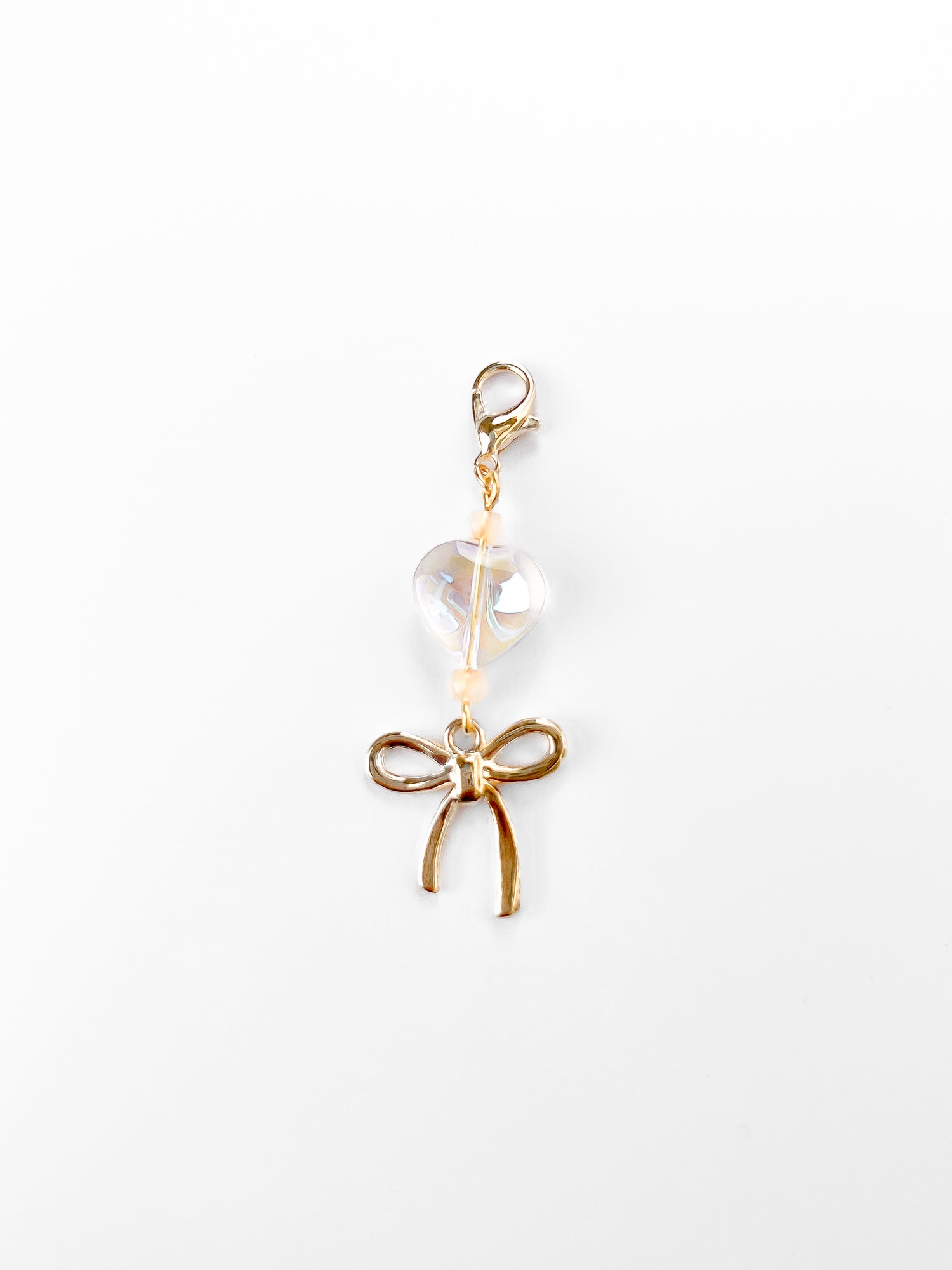 Gold Glass Heart Mini Charm