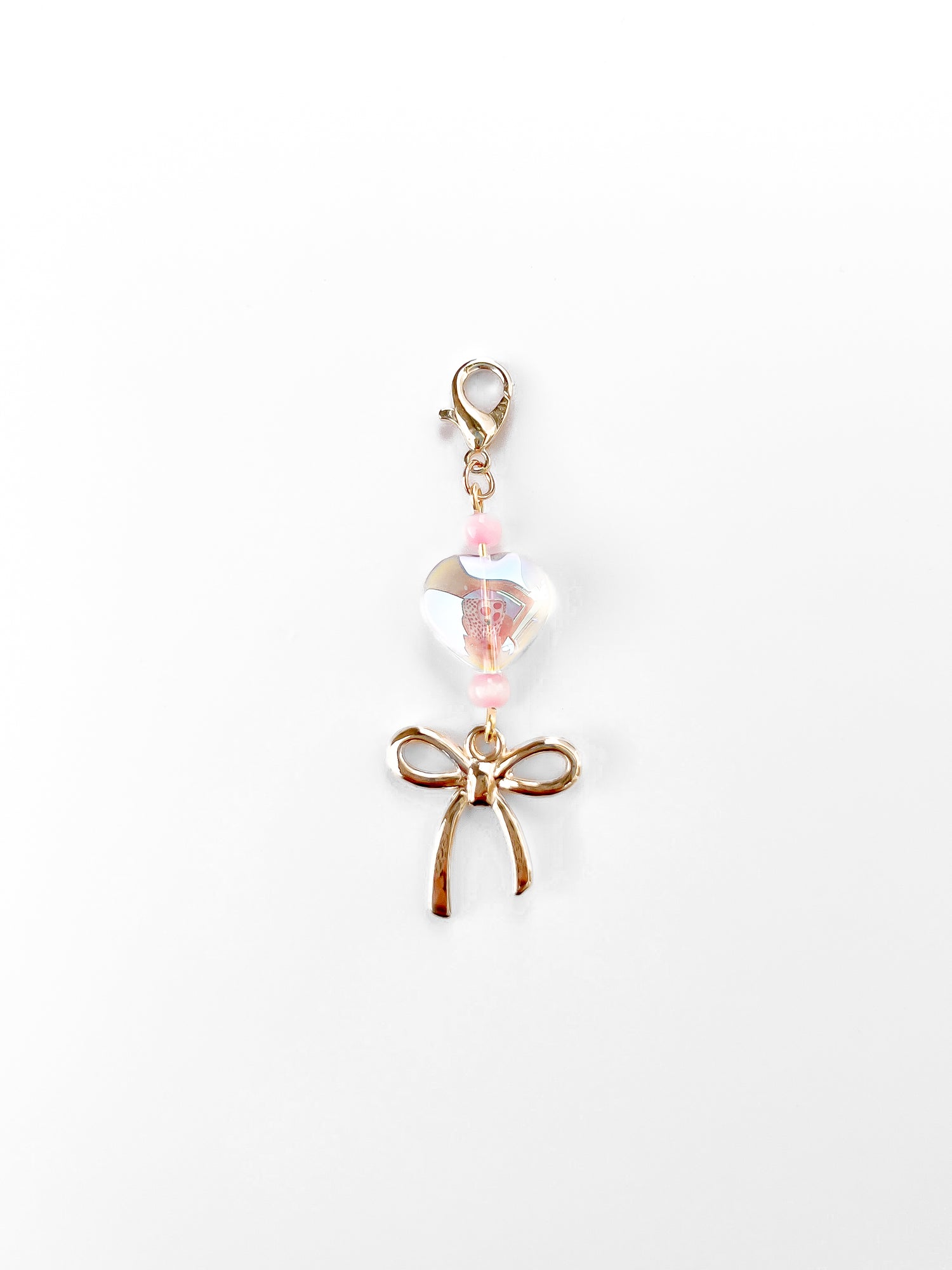 Gold Glass Heart Mini Charm