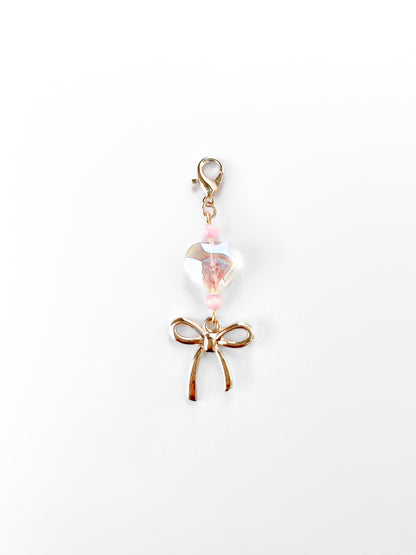 Gold Glass Heart Mini Charm