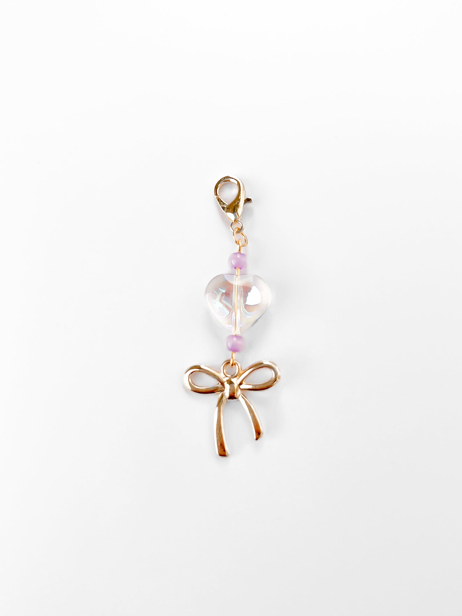 Gold Glass Heart Mini Charm