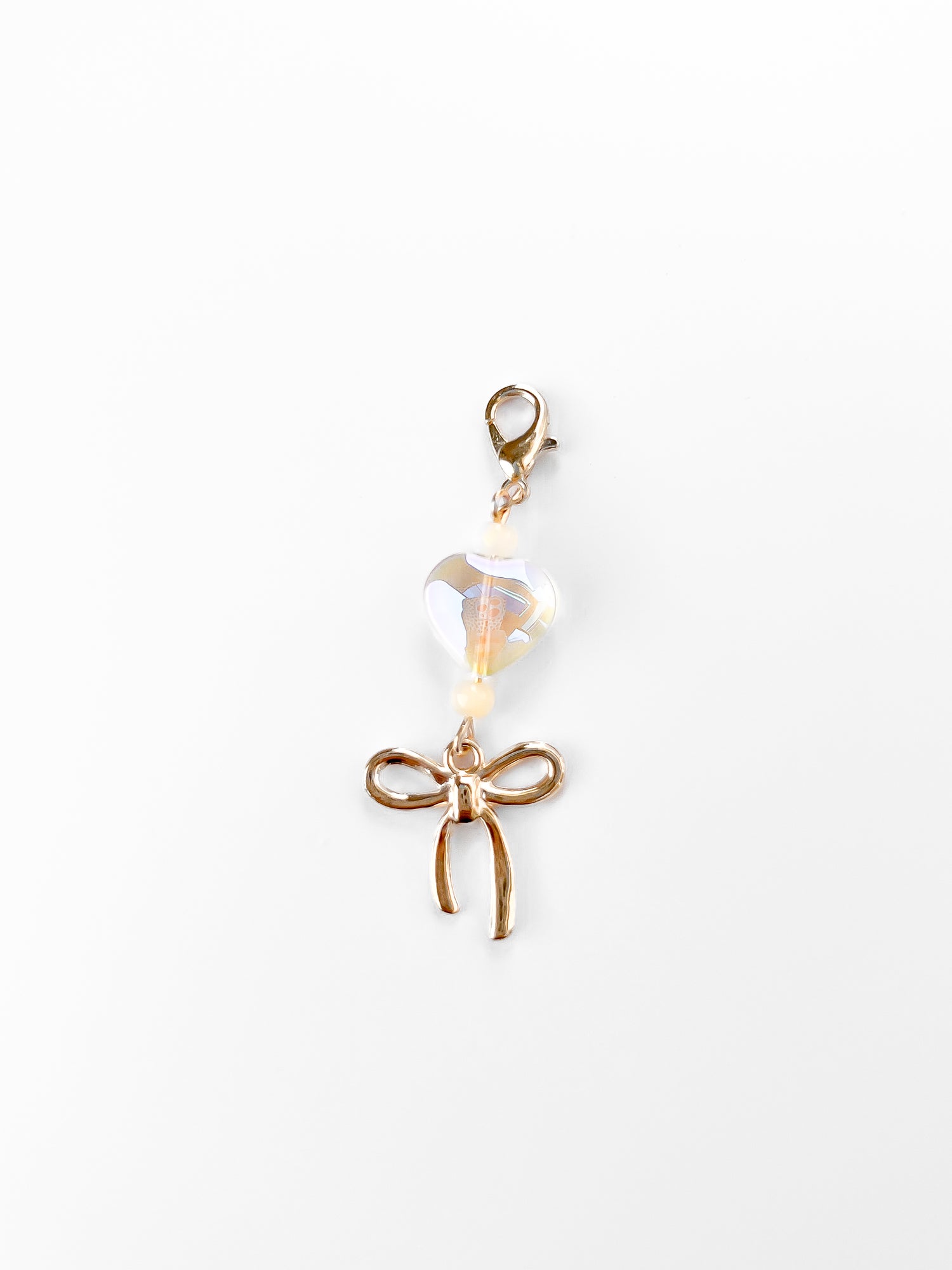 Gold Glass Heart Mini Charm